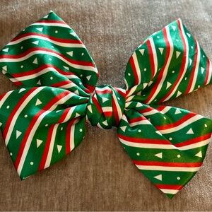 Festive Green Red White Kids Christmas Hair Bow Alligator Clip New